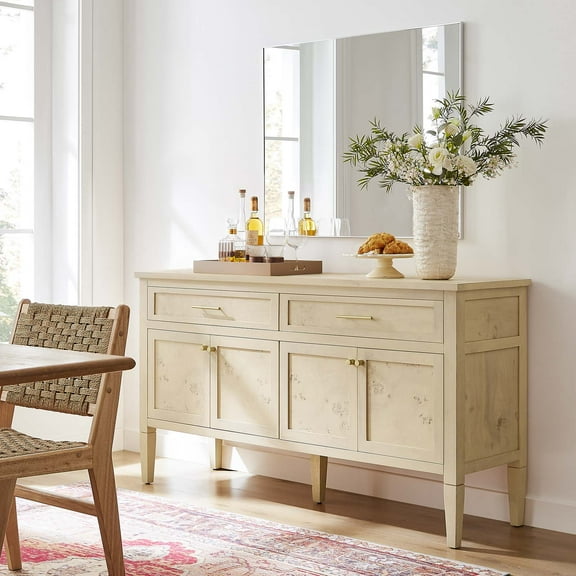 Modway Elysian 62" Wood Sideboard in Bleached Burl