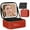 Red, variant on KIPOZI Makeup Bag with LED Mirror, Cosmetic Case Travel Makeup Case for Women, Portable Makeup Artist Organizer Bag with Light up Mirror, 3 Color Lights, Adjustable Dividers and Brush Holder, Black