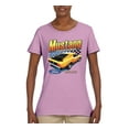 thumbnail image 2 of Wild Bobby Ford Yellow Mustang Horsepower Cars and Trucks Women Graphic Tee, Light Pink, Medium, 2 of 6