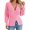 Pink, variant on Deep V-neck Women Solid Button Down Slim Knit Cardigan Coat Sweater