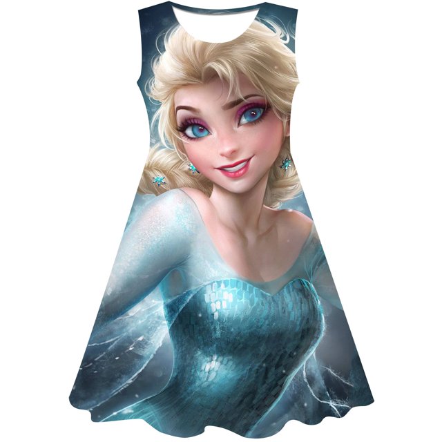 Vestido de princesa de Disney Frozen para niñas, hermosos vestidos de fiesta, disfraces de Elsa, vestidos informales de verano acampanados para niños de 1 a 10 años, Frock7T Gao Jinjia LED
