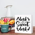thumbnail image 5 of Zomyto 7"x7" Funny Office Wood Box Sign Desk Sweet Desk Wooden Block Sign Sweet Office Cubicle Table Décor, 5 of 6