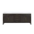 thumbnail image 2 of Laurel 84 in W x 22 in D Brown Oak Double Bath Vanity and White Quartz Top, 2 of 3