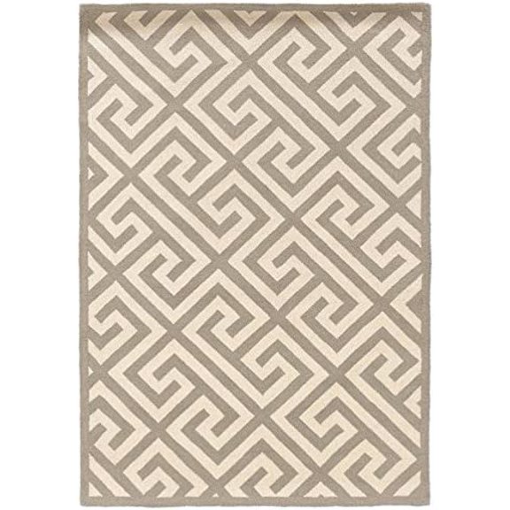 Riverbay Furniture 8' x 10' Hand Hooked Key Wool Rug in Gray