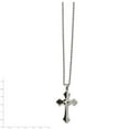 thumbnail image 4 of Stainless Steel Polished Black IP-plated Laser cut 24in Cross Necklace; 24 inch; for Adults and Teens; for Women and Men, 4 of 4