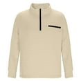 thumbnail image 3 of Fewfanhot Shirts for Men Quarter Zip Pullover Dressy Winter Soild Color Sports Outdoor Stand Collar Sweatshirts Sweatshirt Pockets, 3 of 6
