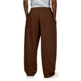 thumbnail image 4 of Men's Fleece Open Bottom Sweatpants Drawstring Elastic Waist Relaxed Fit Jogger Sweatpants with Pockets, 4 of 4
