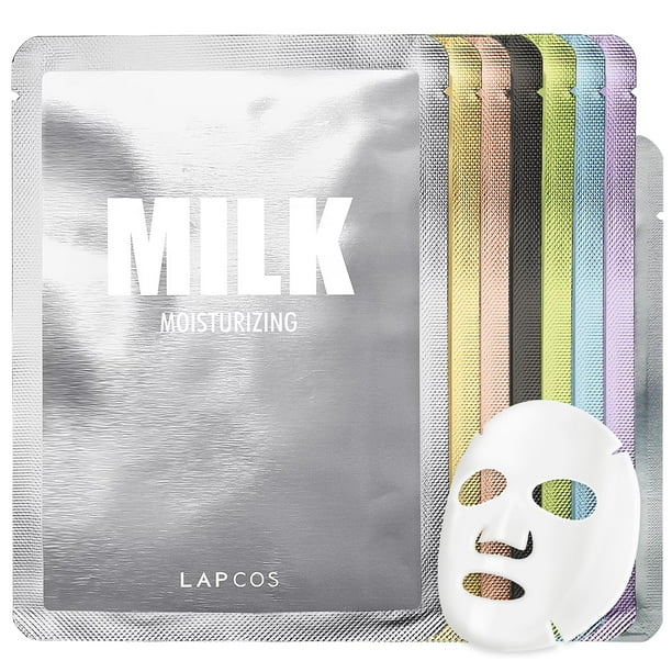 Paquete variado de mascarillas LAPCOS Daily 8 mascarillas con almohadilla exfoliante