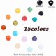thumbnail image 3 of Lote surtido de 450 cuentas acrílicas de imitación de piedras preciosas de 15 colores, 8 mm, redondas y sueltas., 3 of 8