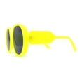 thumbnail image 3 of Womens Minimally Mod Simple Plastic Large Round Fashion Sunglasses Yellow Black, 3 of 4