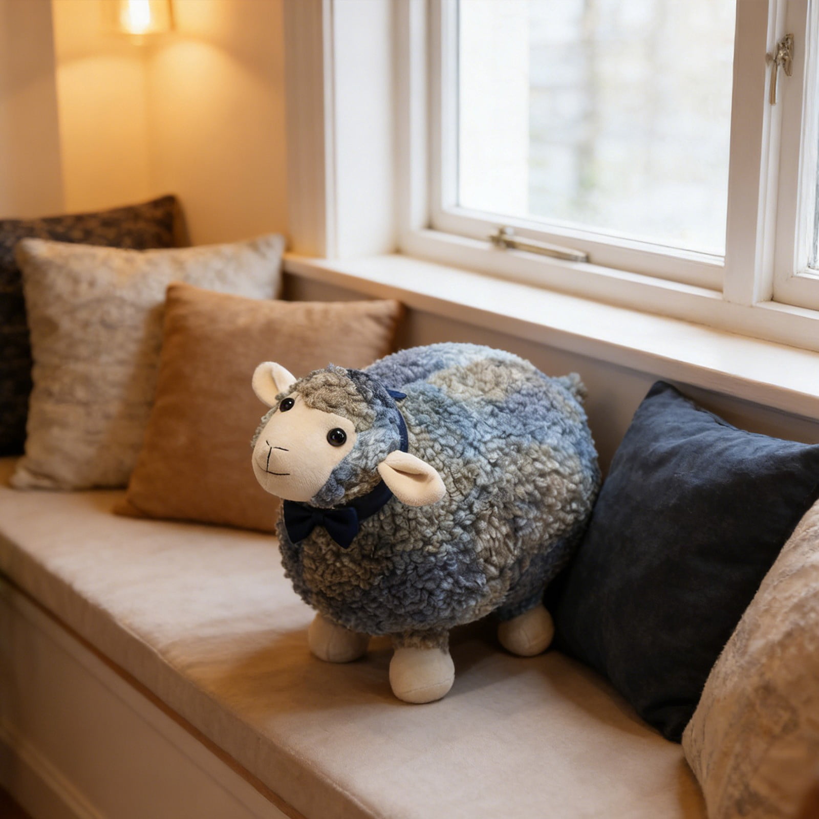 RUIG Lamb Plush Toy, Realistic Sheep Stuffed Animal Toy Characters Stuffed Filled in Limbs 3.9 Inch Soft Huggable for Kids with Stuffed Animals Easter Baptism Gift for Girls Boys