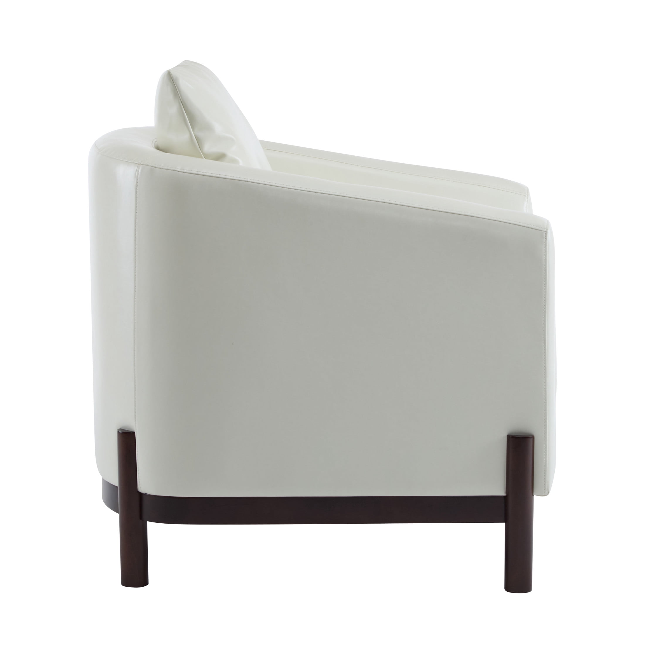 Aurds Modern Barrel Club Chair, Solid Wood Frame, White