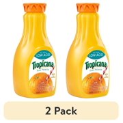 (2 pack) Tropicana Pure Premium Low Acid 100% Juice Orange No Pulp with Vitamins A and C 52 fl oz Bottle, Fruit Juice