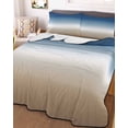 thumbnail image 3 of Quilts Twin-XL Size Bedding Set, Navy Blue Beige Ombre Cream Lightweight Quilted Comforter, Modern Abstract Art Aesthetics Soft Bedspread Coverlet with Pillow Covers for All Season, 68" x 98", 3 of 7