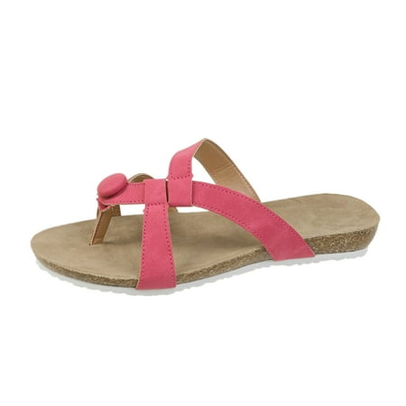 

dmqupv Women Slippers Size 12 Fashion Solid Flat Slippers Sandals Casual Shoes Comfy Flip Flops for Women Slippers Shoes Hot Pink 7