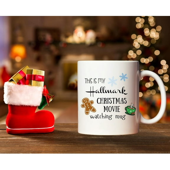 This is My Christmas Movie Watching Mug- Funny Coffee Mug Gift for Friend, Family or Coworker - Christmas - Gift - Holiday (White, 11oz)