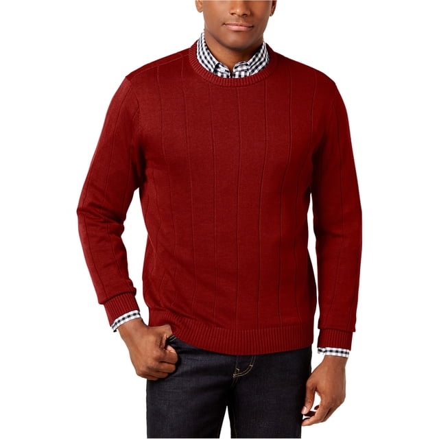 Suéter de punto acanalado Club Room para hombre, rojo, XX-Large