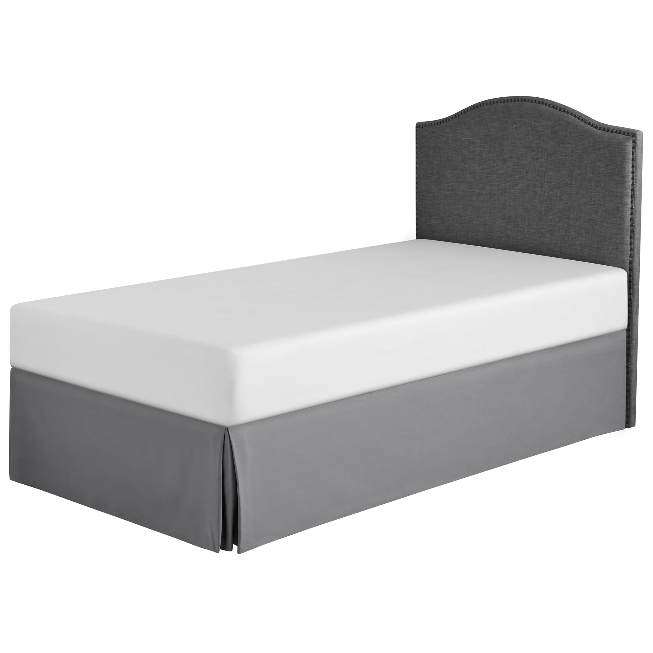 Mainstays Solid Grey Pleated Soft Brushed Microfiber Bedskirt, King