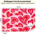 thumbnail image 3 of Peel and Stick Wallpaper Canvas Groovy Hearts Seamless Psychedelic Distorted 1970s 1980s Hippie Retro Modern Art Wall Mural Decor Self Adhesive and Removable 100in x 144in, 3 of 7