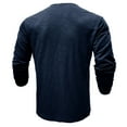 thumbnail image 7 of Amtdh T Shirts for Men Solid Color Casual Soft Fitting Blouses Guys Cool Clothes Long Sleeve Lapel Lightweight Breathable Buttons Pullover Navy L, 7 of 7
