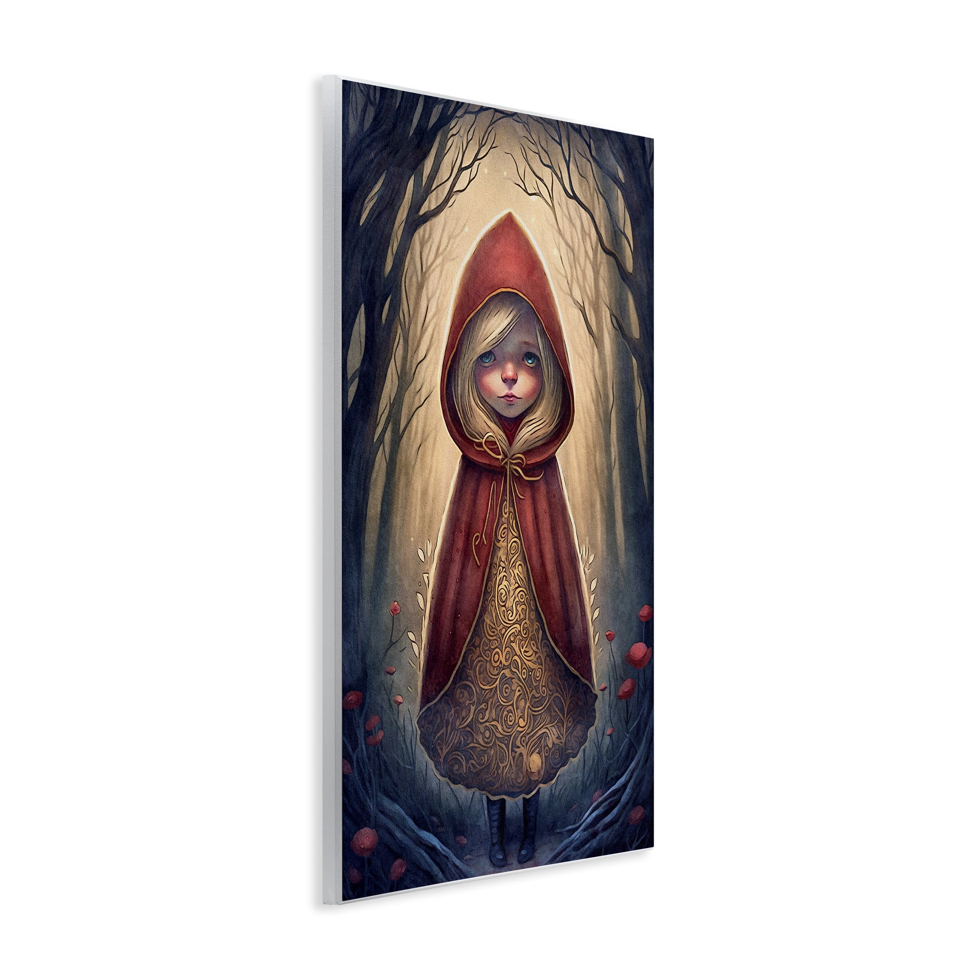 Stupell Industries Mystic Red Riding Hood Landscape Painting Unframed Art Print Wall Art, 10 x 15