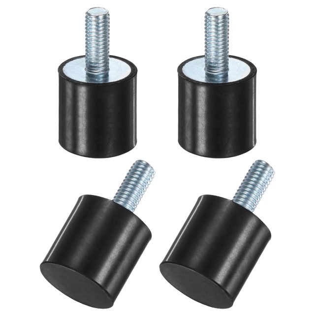 Uxcell 4-Pack Montajes de Caucho con Pernos Macho M8 x 20mm D25mmxH25mm