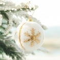 thumbnail image 4 of Christmas Tree Baubles Christmas Tree Decorations Christmas Decorations White Flocked Christmas Balls Christmas Tree Letter Pendants Boxed Christmas Ball Pendants, 4 of 5
