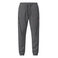 thumbnail image 5 of Tsivenald Mens Cargo Jogger Pants Elastic Waist Drawstring Zipper Pockets Work Pants Lightweight Outdoor Casual Cuffed Work Trousers, 5 of 9
