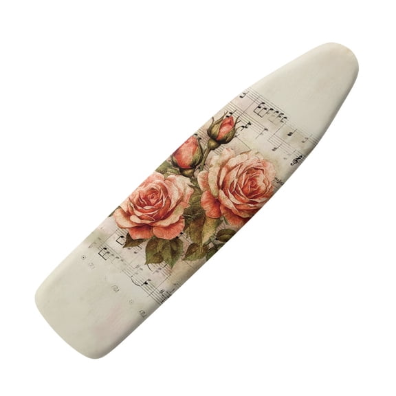 HELLHERO Premium Heavy-Duty Fabric Ironing Board Cover - Standard Size (15 x 54 inch), Retro Rose & Sheet Music Design