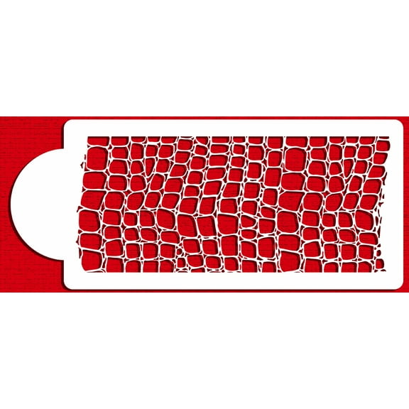 Designer Stencils Crocodile Skin Cake Stencil, Beige/semi-transparent
