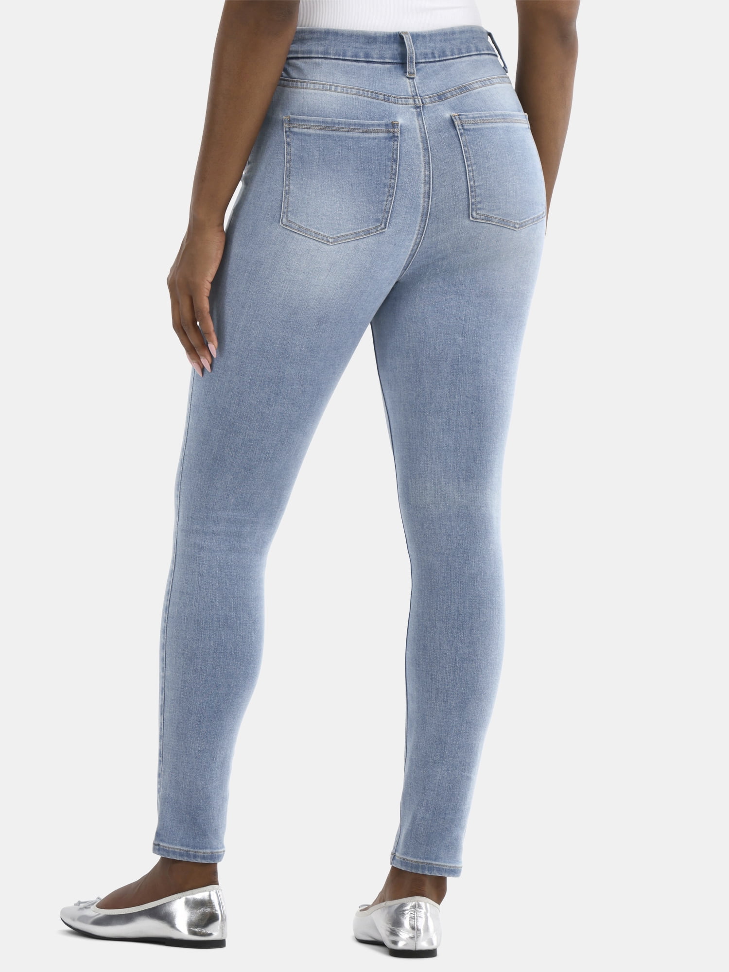 Time and Tru Women's High Rise Skinny Leg Denim Jegging, 28.5" Inseam, Sizes XS-XXXL