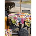 thumbnail image 4 of Easter Colorful Eggs Outdoor Tablecloth - 54x54 Inch Square Dining Table Cover, Farmhouse Floral Polka Dot Waterproof Outdoor Table Cloth with Umbrella Hole & Zipper for Picnic/Patio/Party, 4 of 7