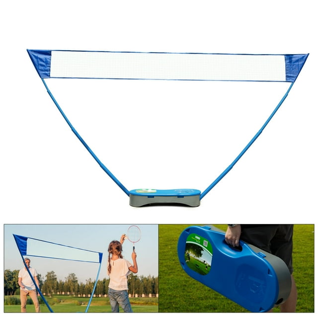 SAYFUT Badminton Set, Portable Volleyball Kit Recreation Game Equipment with Freestanding Base and Carry Bag, for Youth Adult, for Beach, Garden, Park or Backyard
