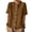 Brown, variant on Linen Blouse For Double Open Front Lapel Shirt Short Sleeve Top Plus Size Summer Beach Casual Collared Shirt