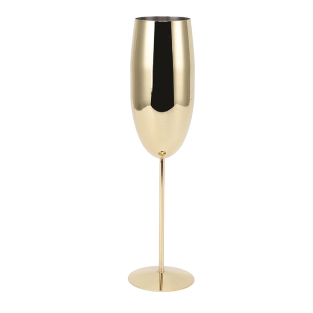 Copa de vino de metal de acero inoxidable, elegante, de alta dureza, ampliamente utilizada, para fiestas, bodas, banquetes, color dorado, 260 ml