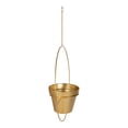 thumbnail image 2 of Kate and Laurel Opyd Modern Hanging Hoop Planter, 19.5 Inch Diameter, Gold, Sophisticated Floating Planter with Pot, 2 of 7