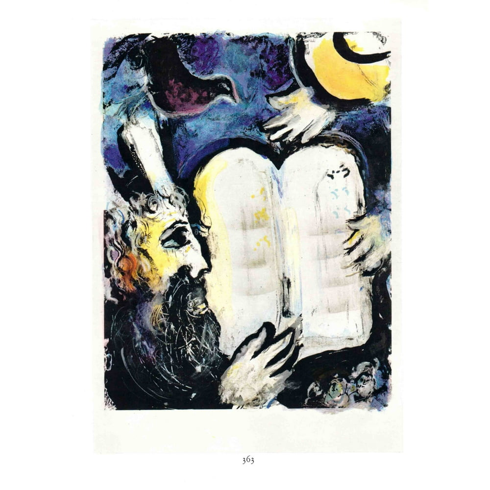 Moise Recevant Les Tables De La Loi Chagall Marc Chagall-Moise et les Tables de la Loi-1963 Mourlot Poster