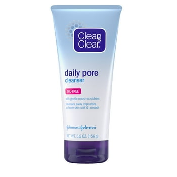 Clean & Clear Daily Pore Facial  for Soft, Smooth Skin, Oil-Free Acne Face Wash for Normal, Oily & Combination Skin Care, 5.5 oz