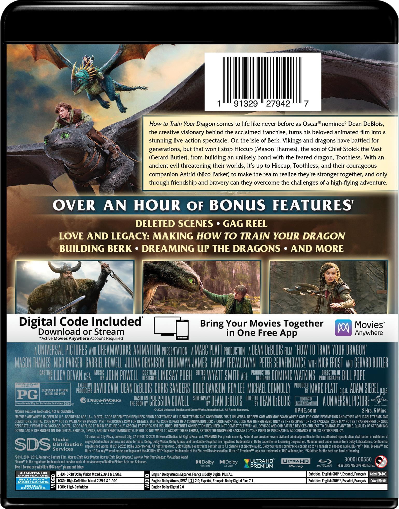 How To Train Your Dragon (2025) (4K Ultra HD + Blu-ray + Digital Copy), Family, DreamWorks