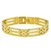 Arista Men's Classic Link Bracelet in Yellow Gold Plated Stainless Steel, 8.5"