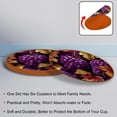 thumbnail image 4 of Thanksgiving 6PCS Round Microfiber Leather Coasters Set, 11x11 cm/4.3x4.3 in, Drink Mats for Table and Absorption, Stylish Beverage Coasters for Home and Office Décor, 4 of 6