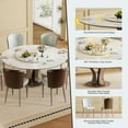 thumbnail image 4 of Montary 9 Piece Modern Dining Table Set of 8, Round 59" D Faux Marble Dining Table with Lazy Susan, Sintered Stone Top and Stainless Steel Tree Branch Base Dining Room Table with 8 Dining Chairs, 4 of 8