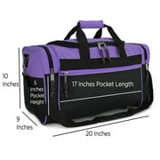 DALIX 21 Blank Sports Duffle Bag Gym Bag Travel Duffel with Adjustable Strap in Purple