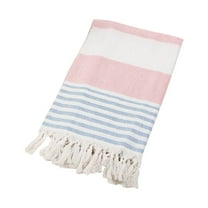 AuroraX Large Bath Towels Absorbent Anti-Microbial Bath Towels Knitted Striped Fringed Turkish Travel,Beach