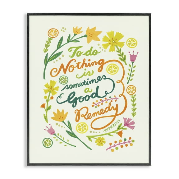 Stupell Industries Doing Nothing Good Remedy Plants & Flowers Painting Black Framed Art Print Wall Art, 11 x 14