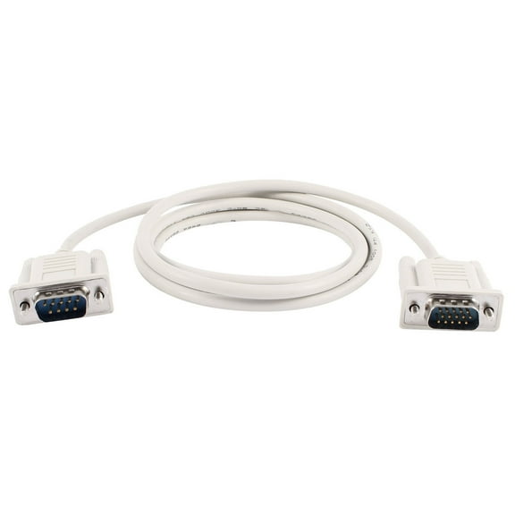 REGALWOVEN 1.35M Long RS232 DB9 9 Pin Male to VGA Video 15 Pin Male Adapter Cable Light Gray
