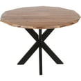thumbnail image 4 of 41 Inch Handcrafted Live Edge Round Dining Table with a Natural Brown Acacia Wood Top and Black Iron Legs - Saltoro, 4 of 7