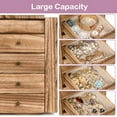 thumbnail image 2 of Meangood Jewelry Box Wood for Women, 5-Layer Large Organizer Box with Mirror & 4 Drawers for Rings, Earrings, Necklaces, Vintage Style, Torched Wood, 2 of 5