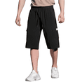 thumbnail image 2 of Dresfit Men's Long Shorts Baggy Cargo Shorts Summer 2026 Lightweight Drawstring Shorts Open Bottom Big and Tall Elastic Waist Hiking Short Pants XL, 2 of 6