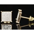 thumbnail image 2 of Diamond Flat Square Earrings .925 Sterling Silver Round Pave Studs 0.25 Ct., 2 of 6